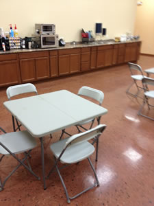 Stained Floor in a Cafeteria at a local branch of a national store